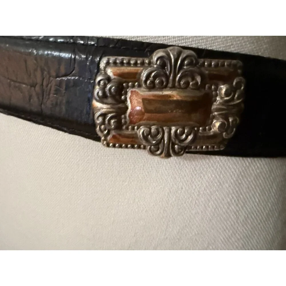 Enmon Leather Western Vintage Belt Made‎ In USA Italian Calfskin Size Large 3166